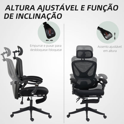 Cadeira de Escritório de Malha Reclinável