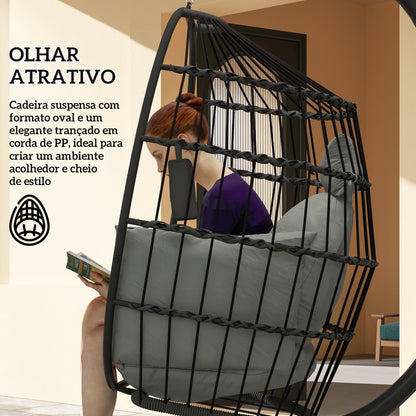Cadeira Suspensa com Suporte e Cesto Dobrável