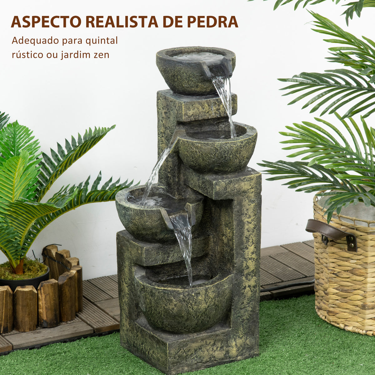 Fonte de Jardim 5 W Fonte de Água em Cascata