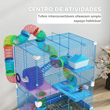Gaiola para Hamsters com Túnel, Comedouro e Bebedouro