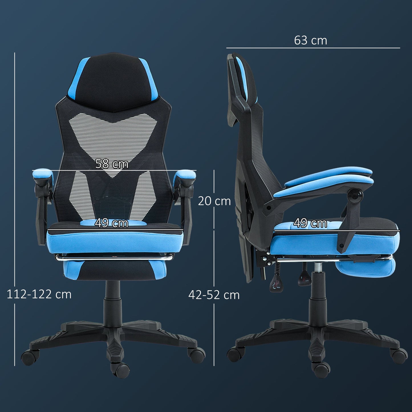 Cadeira de Escritório Ergonômica Azul