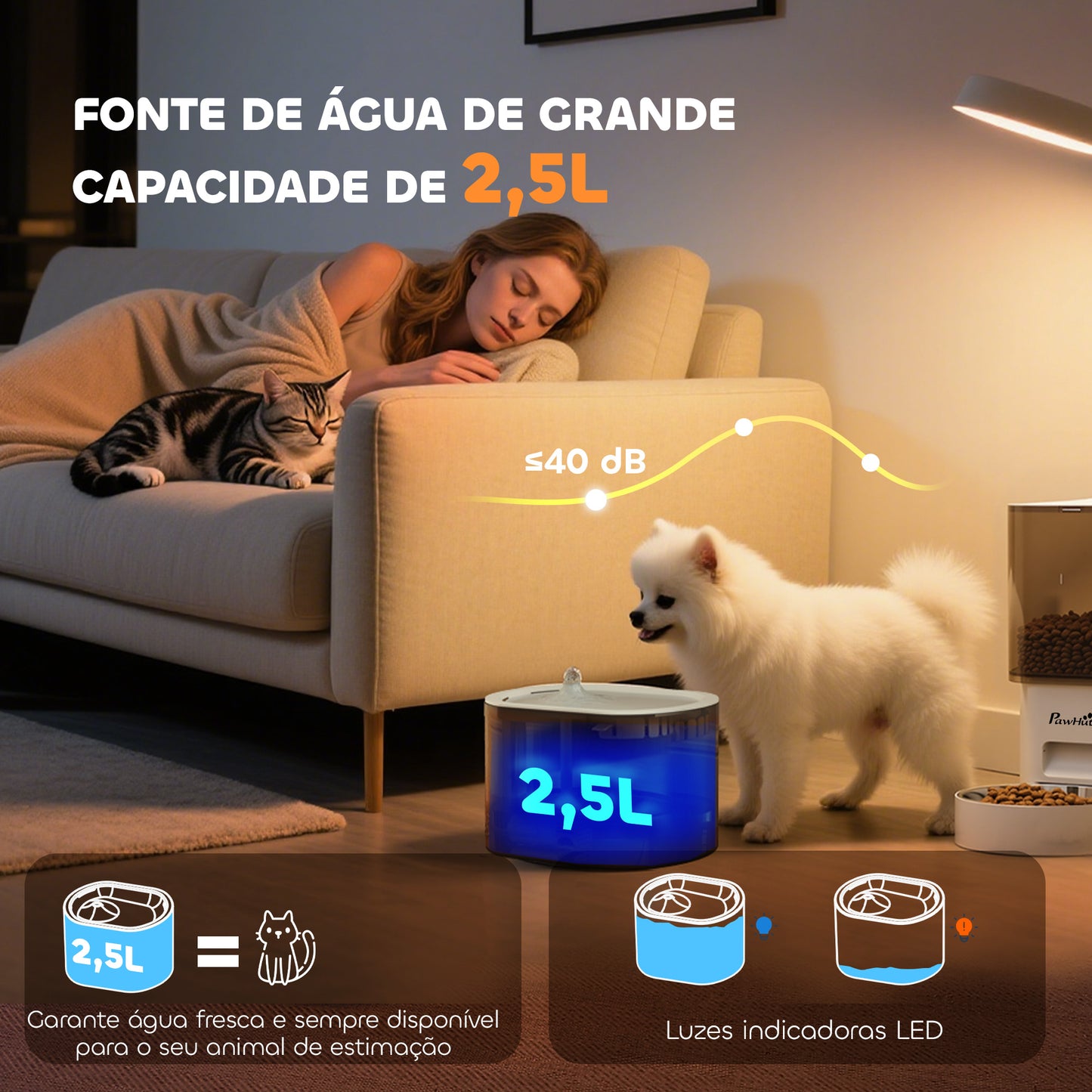 Comedouro Automático e Bebedouro para Cães e Gatos