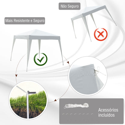Tenda Dobrável Pop-Up 3x3 Branco Prateado