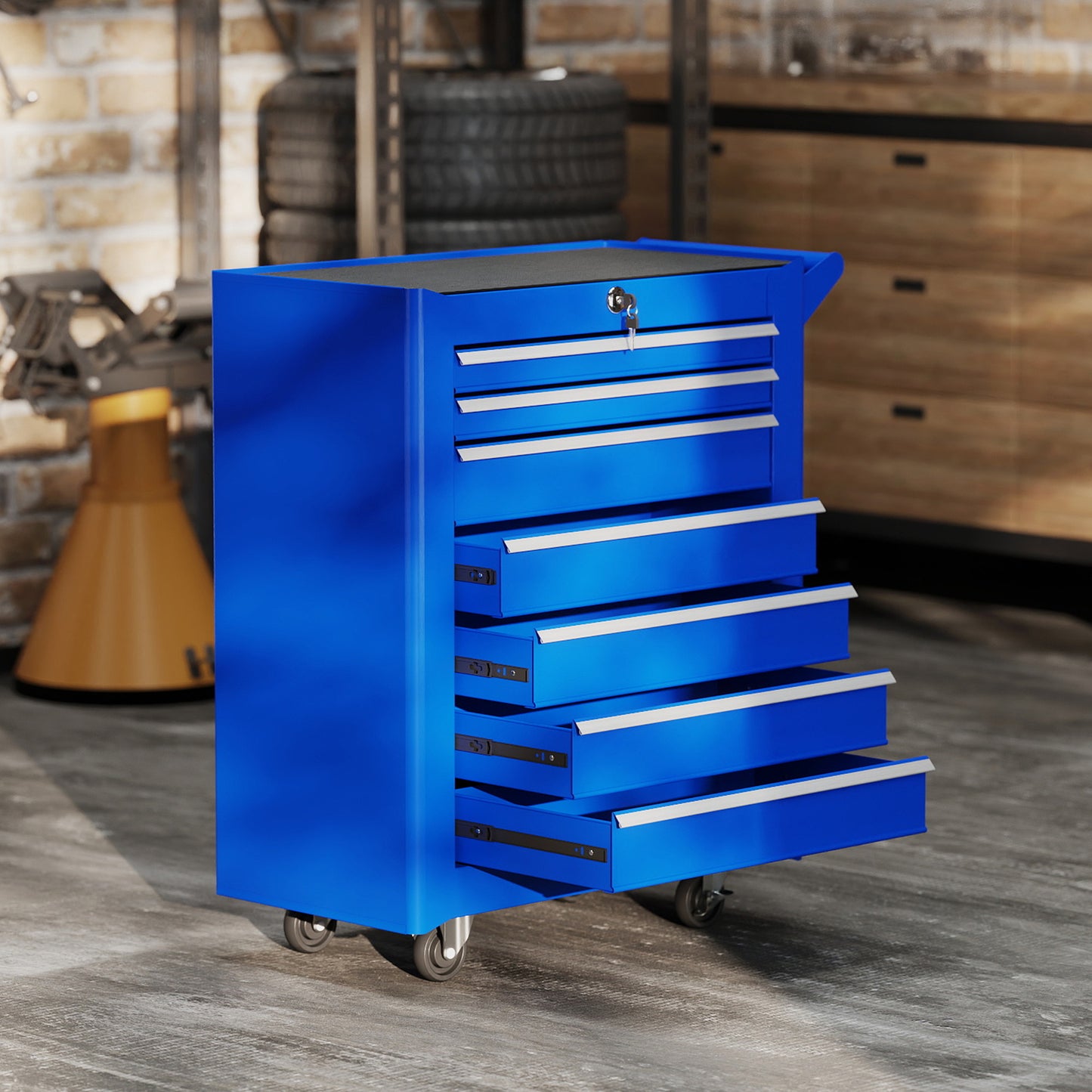 Carrinho de Ferramentas com 7 Gavetas Azul