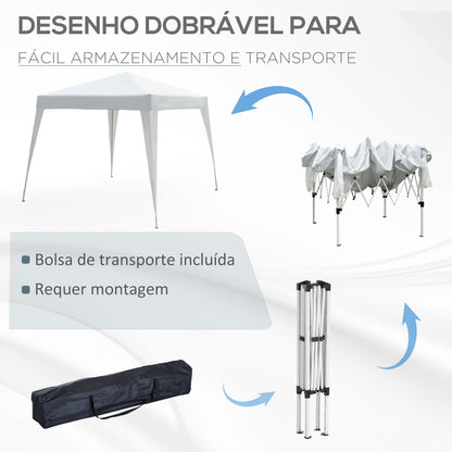 Tenda Dobrável Pop-Up 3x3 Branco Prateado