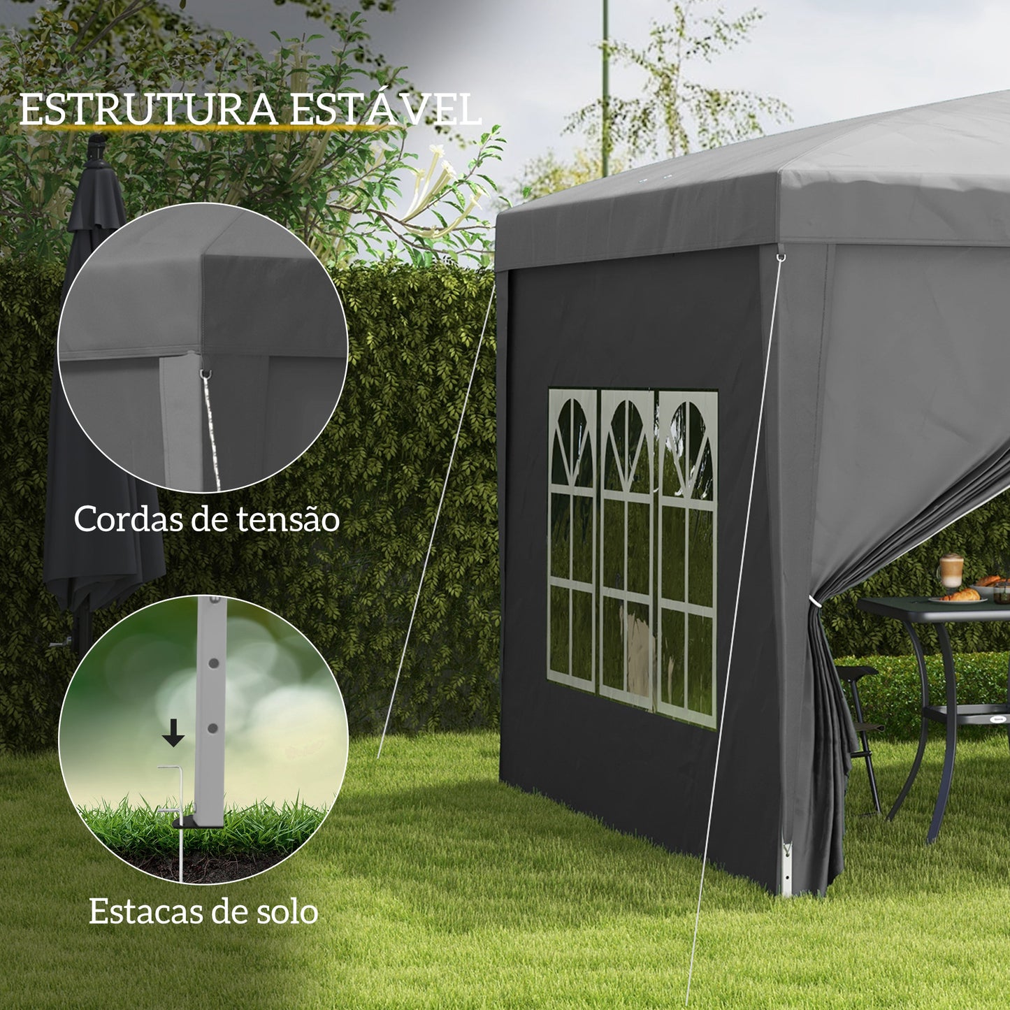 Tenda Dobrável Pop-Up com 4 Paredes Laterais Verde