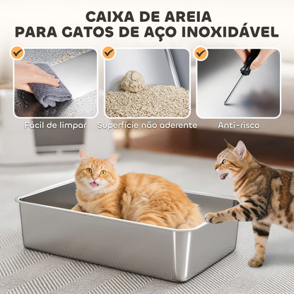 Caixa de Areia para Gatos XL Tampa Rebatível