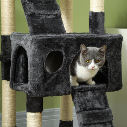 Arranhador para Gatos com Múltiplos Níveis Cinzento