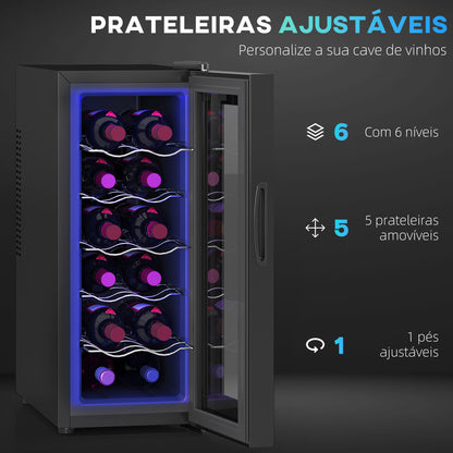 Cave de Vinhos para 12 Garrafas com Refrigeração Termoelétrica