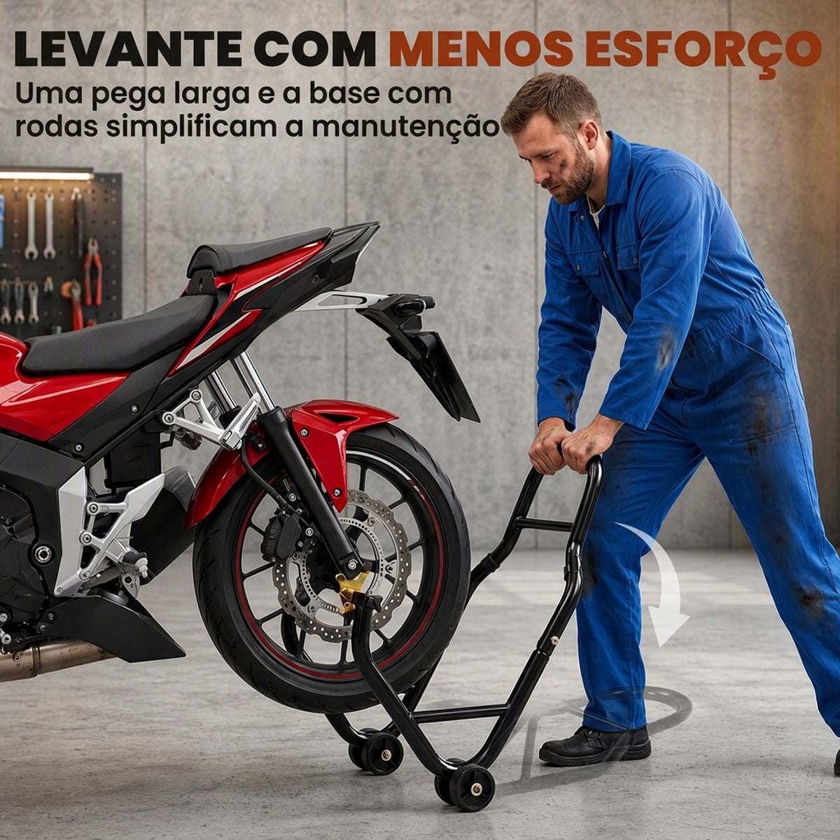 Suporte de Roda Traseira para Moto com Rodas