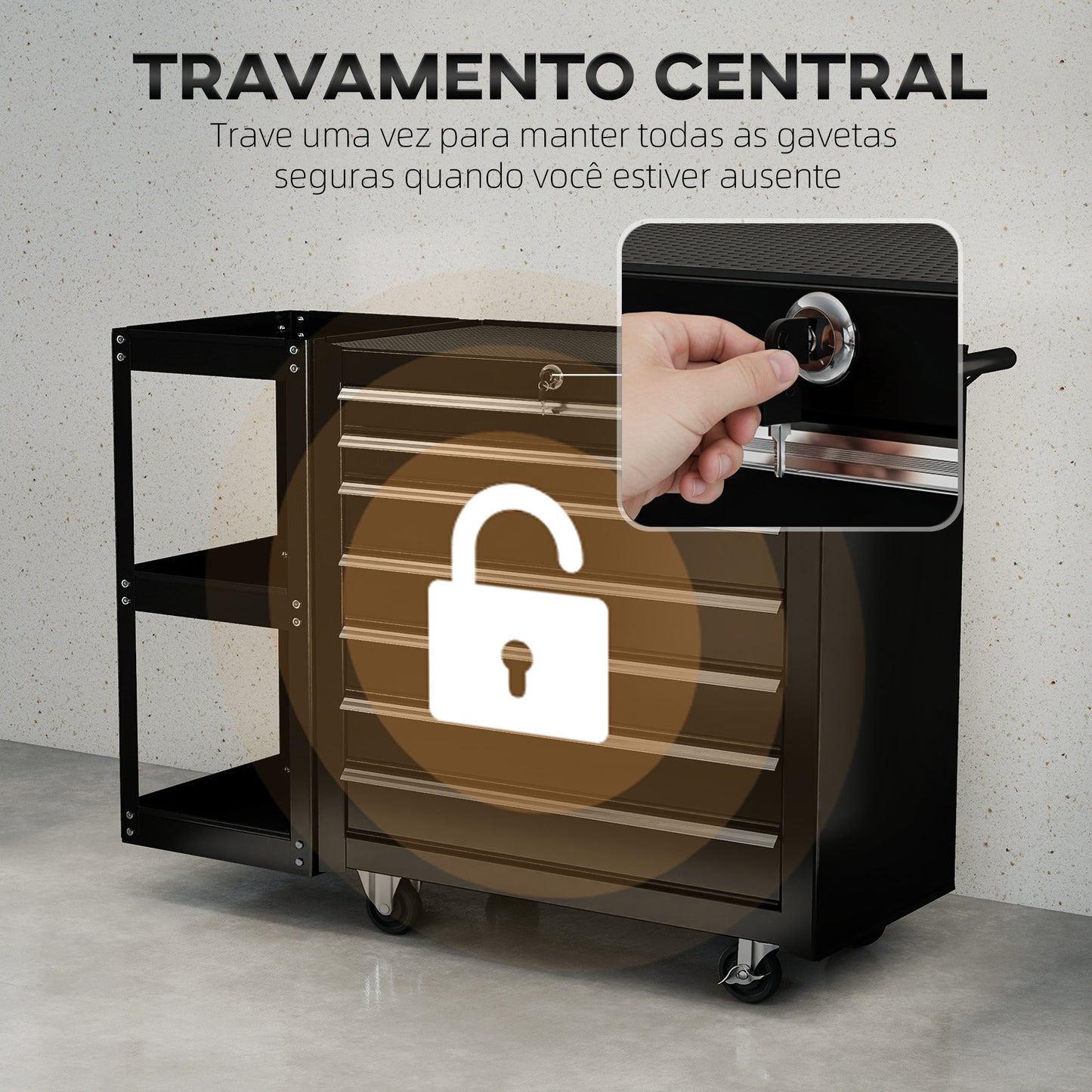 Carrinho de Ferramentas + Estante Preta