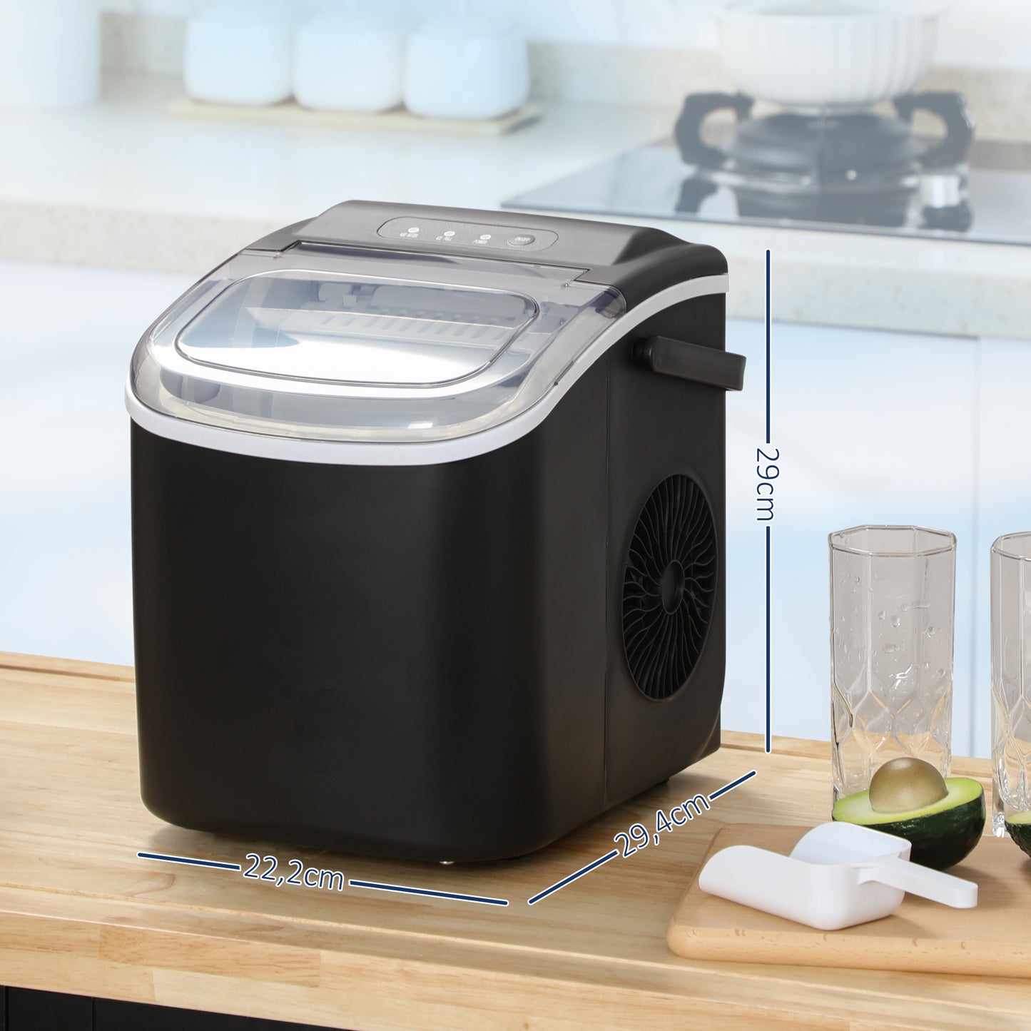 Máquina de Fazer Gelo Silenciosa 12 kg/24h